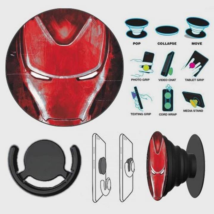 Popsocket Phone Grip With Free Mount Adapter - Iron Man Tony Stark Endgame - PopSocket Black - SKINLEE-608-3-2
