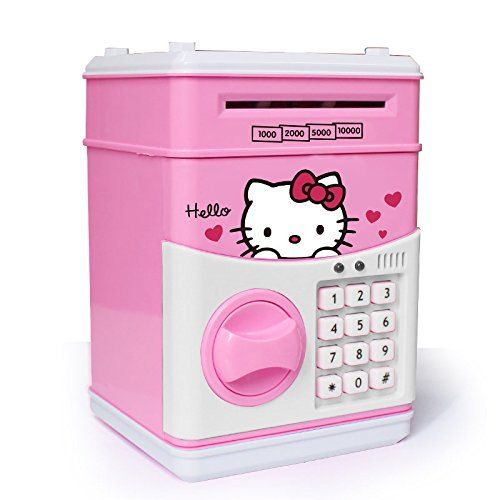 Piggy Bank ATM Password Unlock - Piggy bank - Kids ATM -Machine Money Saving Machine Kids - Electronic Piggy Bank - Mini ATM Password Money Bank Cash Coins Saving Box for Kids - Cartoon Safe Bank Box Perfect Toy Gifts for boys and girls