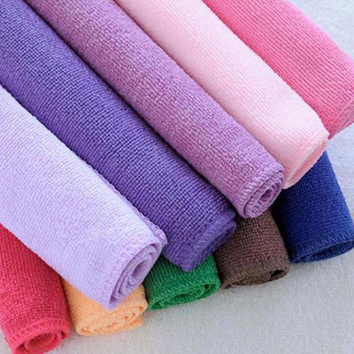 10 Pcs Candy Color Practical Soft Microfiber Face Cloth Towel 25x25cm