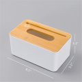 Wooden Tissue Box with Mobile Holder Tissue Box Holder Multifunctional Tissue Box Cover for Bathroom Rectangular Napkin Holder with Smart Phone Slot for End Table ABS Plastic Facial Paper Organizer for Nightstand. 