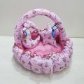 6 Pieces Baby Bedding Set With Net And Pillow / Baby Bed set with Play Gym & Toys Round shape In Cotton Stoff  In ( Blue & Pink Color ) By Fashion Galaxy. 