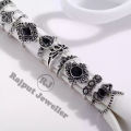 Pack of 15 Antique Design Rings for Girls Set of 15 Premium Quality Silver Black Stone Rings for Ladies Elephant Crown Rings. 