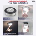 Ready Stock Motion Sensor Lights LED Night Light Battery Rechargeable Battery Powered Stick on Closet Bathroom Stair Wall Hallway Cabinet Indoor Lights Warm White. 