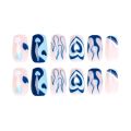 24Pcs Blue Flame Love Wearing False Nails Press On Nail Tips Full Cover Manicure Detachable Special Artificial Nails Art. 