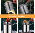 Stainless Steel Deep Frying Pot With Strainer. 