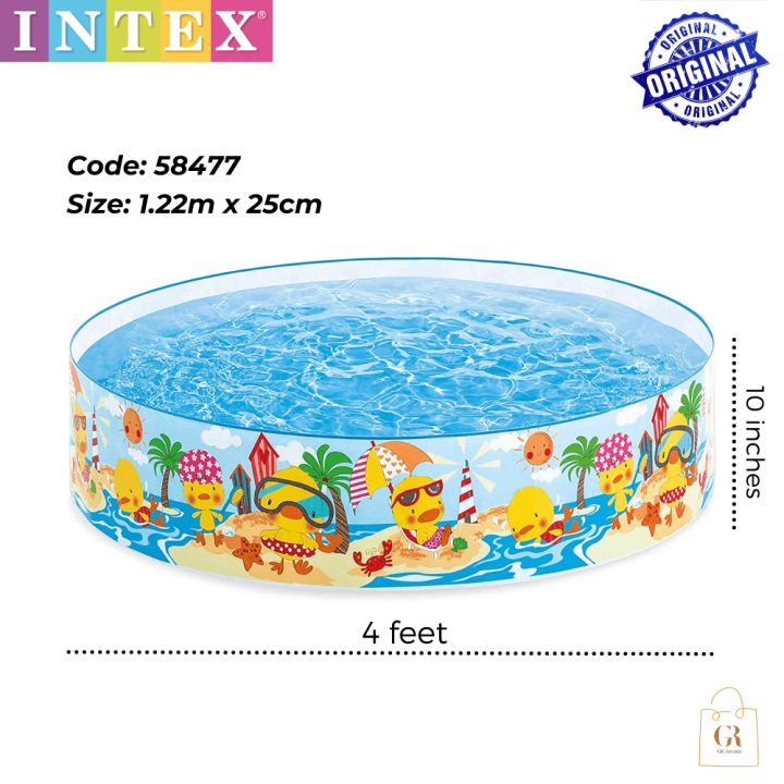 Intex without air Swimming Pool | Swimming Pool for Kids | Intex 58477 NP | 4 Feet x 10 Inches | Play and Enjoy Summers Games