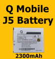 Q Smart Mobile J5 Battery Replacement with 2300mAh Capacity-Silver. 