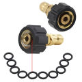 Pressure Washer Adapter Set, Quick Connector, M22 14mm Swivel To M22 Metric Fitting,M22-14 Swivel + 3/8 Inch Plug, 3/8 Inch Quick Disconnect + M22 Male Quick Connect Kit,5000 PSI. 