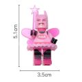 【Hot demand】Creative Pink Lego Keychain Fairy Batman Small Figures Key Lanyards Building Blocks Heroes Key Ring. 
