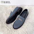 Travel Collection - Suede Chunky Loafers - Best Quality Loafer Shoes for Men - Gray Color. 