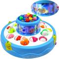 Gogo Fishing Fish Catching Game Piano 2 Rotary Ponds and 4 Pods with Music and Light Function. 