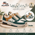 Alpha Wear Stylish Sneakers Shoes for Men Women Boys Girls | Casual Fashion Joggers | Trendy Lace-Up Sneakers | Comfortable Walking Shoes | Blue White & Green White | EU Size 6-11. 