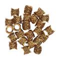 Hao Kan 24 PCS Hair Beads Metal Ancient Gold Antique Large Hole Braiding Bracelet Pendant 10 X 9mm. 