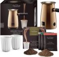 The Velvetiser – Copper Edition, Hotel Chocolat 472726, HC01 Velvetiser Hot Chocolate Machine, Copper + Two cremic cups. 
