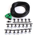 DIY Garden Misting Flow Drip Irrigation with Mist Nozzle Sprinkler. 