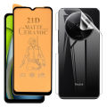 Redmi A3X Matte Ceramic Glass Protector + Back Protection Clear Jelly Soft Ultra Clear Jell For Redmi A3X. 