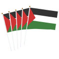 Small Palestine Flag 14x21cm Portable Hand Waving Palestinian Banner Polyester Fade-Resistance Plastic Flagpole for Events Moonlight. 