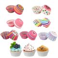 Beautiful Paper Cup Cake Mould - 100 Pcs - Multicolor. 