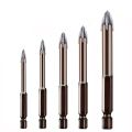 5 Pcs Efficient Universal Drilling Tool, Multifunctional Triple-Cornered Cross Alloy Drill Bit Set (3/4/5/6/8mm). 