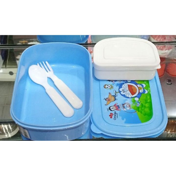 Lunch Box For School Kids DOREMOON Cartoon Character Themed With 1Small Container,1Spoon in different characters