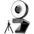 1080P Webcam with Ring Light , papalook PA552 Full HD Streaming Web Camera with Dual Microphones, Plug and Play USB Webcam for PC Mac Laptop Desktop. 