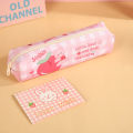 Japanese check print pencil case for primary school stationery bag pencil case high value cartoon stationery set pencil case for primary school students. 