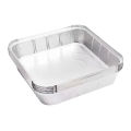 Large Aluminium Foil Food Container F4 Rectangle with Cover, Durable, High Temperature Resistant, Stackable for Storage. 