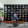 SNEAKYEAR - STACK'EM Stackable Sneaker Crates or Containers (Pack of 25 Shoe Boxes) with Acrylic Magnetic Side Door for Boy & Girl Sneakers, Yeezy, AJ, & Air Max in Black & White. 