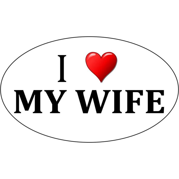 I Love My Wife Sticker Husband Heart Oval 5"x3" inch Car Truck Window Decal Bumper Sticker
