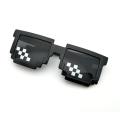 Mosaic Pixel Sunglasses Women Men Black Party Club Bar Spectacles Anime Cartoon Happy Funny toy Trick Toy Thug Life Glasses L3. 