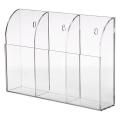 Clear Acrylic TV AC Remote Control Holder 3 Compartments. 