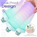 2000ml Motivational Water Bottle With Straw, 2L Gradient Color Drinking Water Bottle For Girls And Female Gym With Handle, Portable WaterBottle For School, Fitness, Outdoor Sports, BPA Free Grade Plastic Leak Proof Travel Water Bottles For Girls And Boys. 