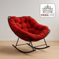 Rocking Chair, Comfortable Rocking Chair,with Iron Frame and Valvet Cushion  Home Balcony Rocking Chair Lounge Sofa Lounge Chair in The Living Room. / Mughal Star Steel Furniture.. 