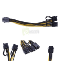 PCI-e 6pin female to Dual 8Pin (6+2pin) Extender Converter Cable for Gaming Power Supply. 