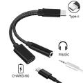 2in1 USB-C Type C to 3.5mm Jack AT Audio Cable Chargy Cable Headphone Adapter. 