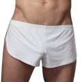 Solid Color Casual Men Elastic Waistband Split Shorts Underwear Home Sportswear. 