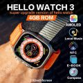 Hello Watch 3 Ultra Smart Watch, 49mm AMOLED Display, 4GB Storage, NFC, GPS, Fitness Tracking for Men and Women. 