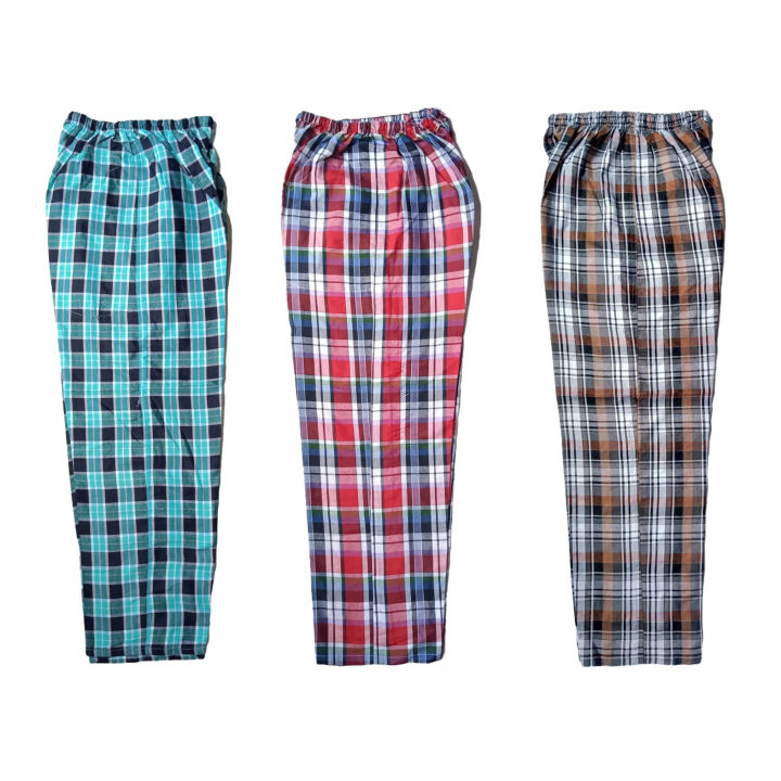 (Pack%20of%203)%20Men's%20Checkered%20Cotton%20Trousers%20%E2%80%93%20Comfortable%20Elastic%20Waist,%20Summer%20Casual%20with%20Pockets%20-%20Image%208