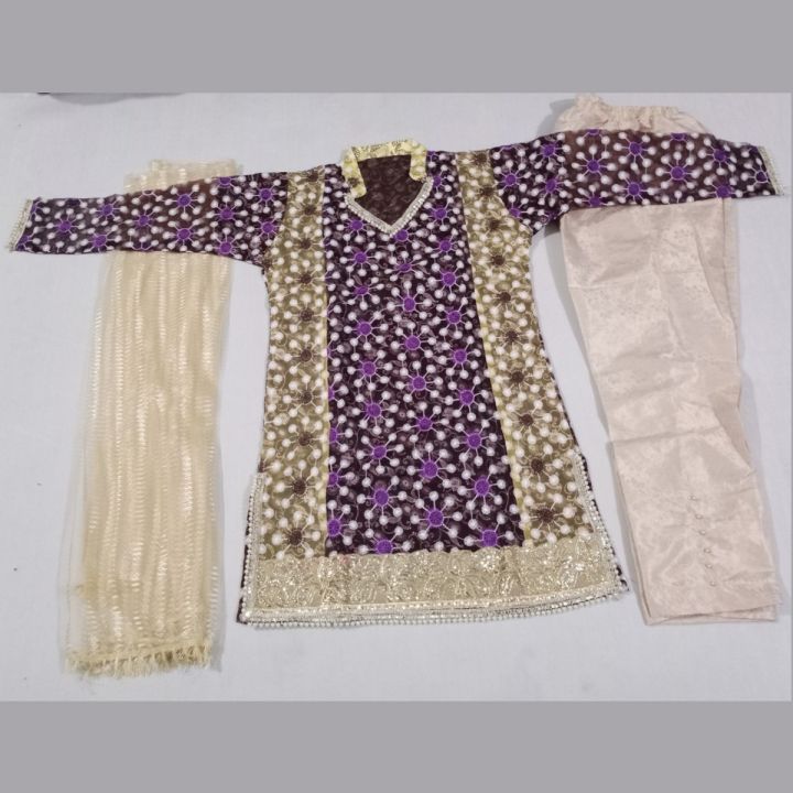 Heavy Embroidery 3 Piece Stitched Suit For Women