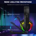 Gaming Headphone EKSA RGB 3.5mm With USB Earphone with Mic Professional Headset Surround Stereo Ergonomic Design Over Ear, For Gaming for PC, PS4, Xbox One. 