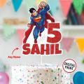 Personalised Digital Cake Topper Superman Theme topper for Birthday Party Celebration & Cake Decoration. 