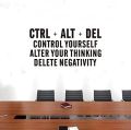 nspirational Quotes Wall Stickers - Office Gym Motivational Wall Decals - Office Desk School Classroom Positive Home Vinyl Art Wall Decor - CTRL+ALT+DEL 21"X11". 