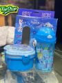 2 in 1 Water Bottle and Lunch Box Gift Set | Gift Box | School Water Bottle and Lunch Box Gift Set Kids School Lunch Box School Tiffin Box and Water Bottle With Spoon Best For Gifting Baby and Baba - Ben10 - Barbie Doll  - Angry Bird - Minions - Frozen. 