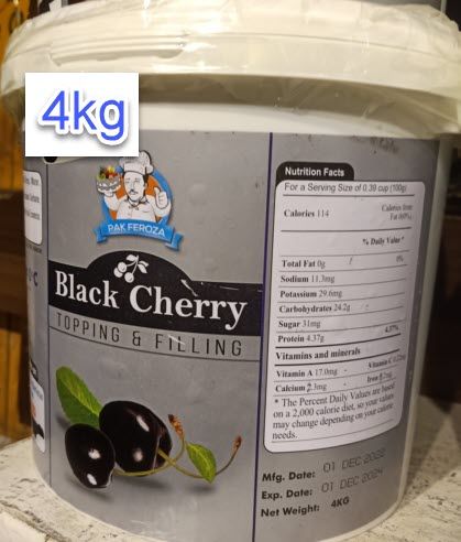 Pak Feroza Black Cherry Topping and Filling Net Weight 4KG