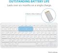 Anker Ultra Compact Slim Profile Wireless Bluetooth Keyboard for iOS, Android, Windows and Mac with Rechargeable 6-Month Battery (White). 