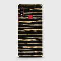 Infinix Hot 7 Pro Cover Case Black with golden lines Hard Cover- Design 11 Cover. 