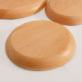 Panda Online 1PCS 15cm Natural Round Wooden Plates Beech Wood Tray Cake Snack Plate Dessert Serving Tray Dishes. 