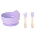 Baby Feeding Set 3pcs Silicone Suction bowl Spoon & Fork for Kids. 