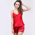 Nighty New Shorts Style Ladies Night Suit For Women Red Colour Short Trouser And Shirt. 
