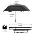 Golf Umbrella Large Double Canopy Vented Automatic Open Stick Umbrellas for Men and Women(Black. 